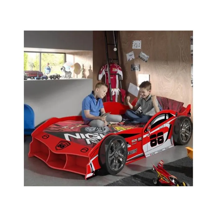 Lit Voiture - CARBEDS - Max Rouge - 90x200 cm - MDF laqué - 1 place-2