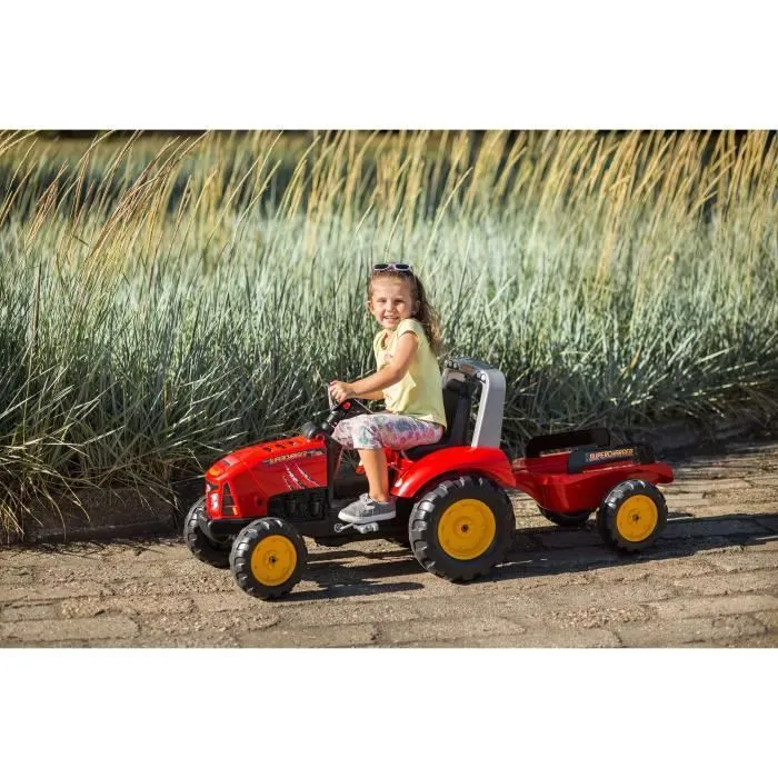 Tracteur à pédales - FALK - Supercharger - Dès 3 ans - 100% Fabriqué en France - 60% de plastique recycléremorque inclus-3