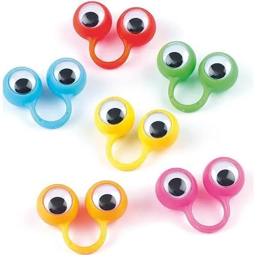 Lot de 6 Bagues Marionnettes - BAKER ROSS - Pour Enfants de 3 ans et plus - 6 couleurs différentes-0