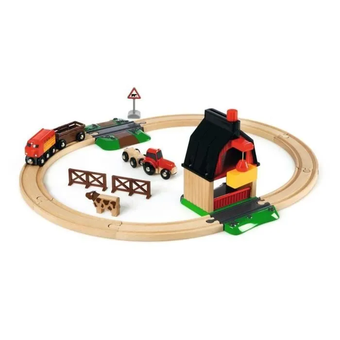 Circuit de la Ferme en bois BRIO - Coffret complet 20 pièces - Ravensburger-1