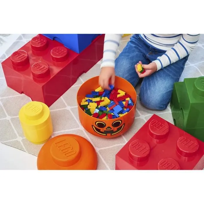 Boîte de rangement - LEGO - Tête de citrouille - Petite - 16 x 18,5 cm - Orange-3