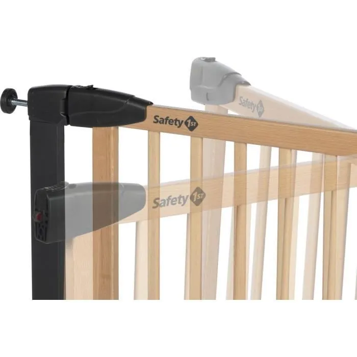SAFETY 1ST SIMPLY CLOSE WOOD & META, Pression, 73-80 cm (Max. 94cm), sans vis ni perçage, Ouverture d'une Main, Bois et Graphite-4