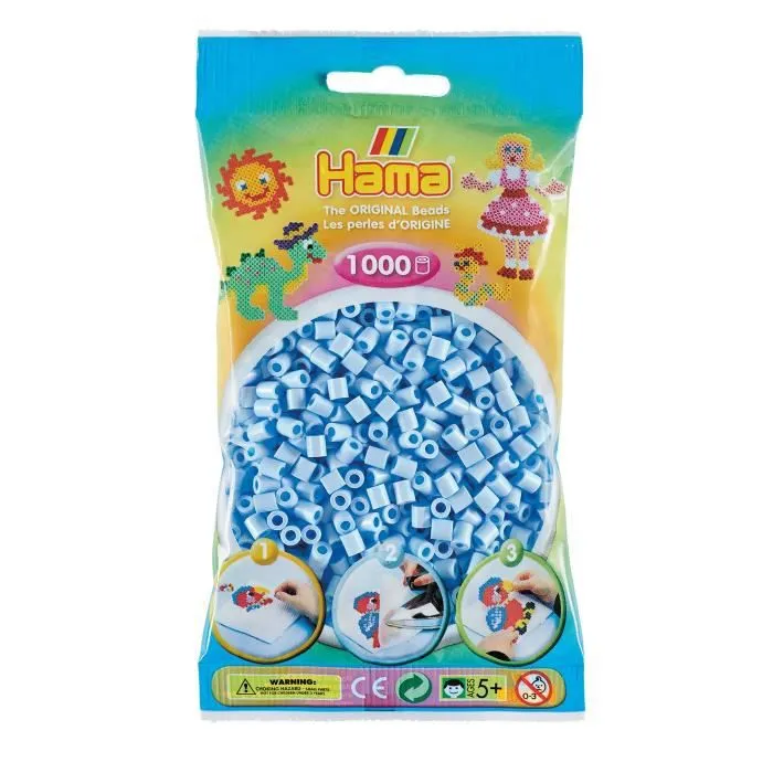 Perles à repasser Hama - Standard MIDI (Ø5 mm) Bleu Glacier - Sachet de 1000-1