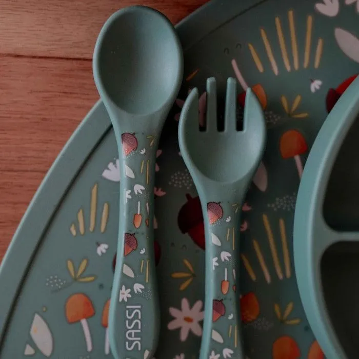 Set fourchette et cuillère en silicone Animaux RENARD-1