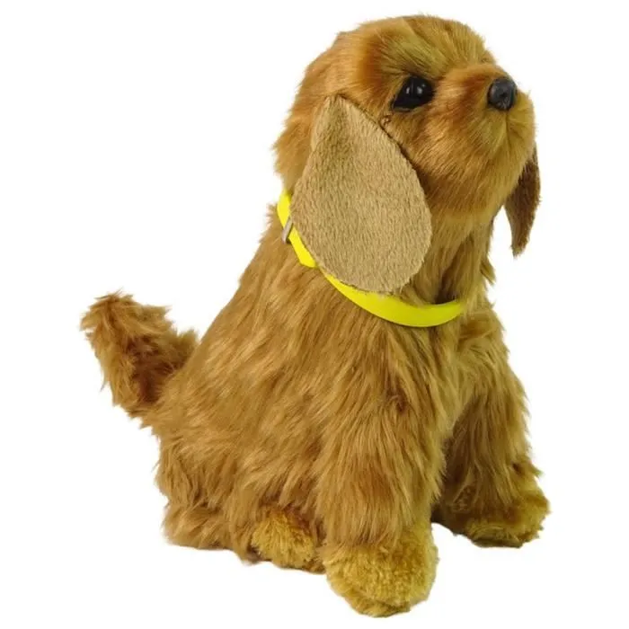 Peluche chien Cocker interactif aboie et remue la queue-0