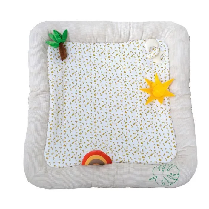 Tapis d'activités safari pour bébé Beige 100x100 cm-0