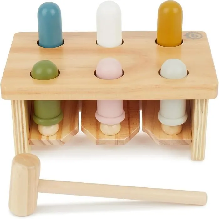 Banc à marteler - BIECO - Multicolore - Bois - 12 mois - Éveil et motricité-0