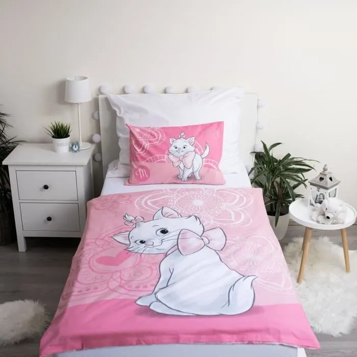 Parure de Lit - Disney - Marie Cat - Coton - Housse de Couette 100x135 cm - Taie 40x60 cm-1
