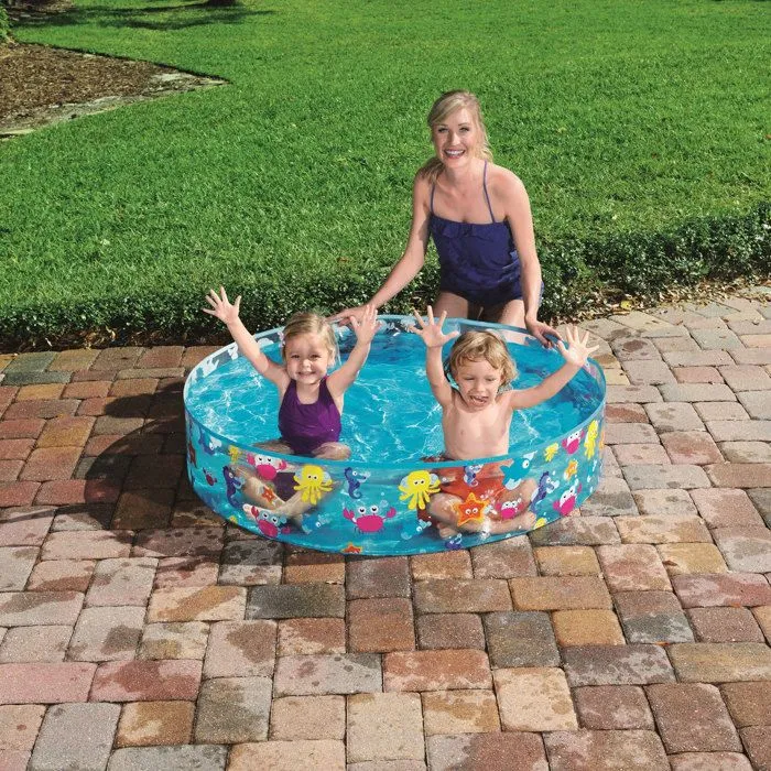 Piscine - Bestway - FILL 'N FUN - Diamètre 1.22m - Hauteur 25cm - Multicolore - PVC, Vinyle-1