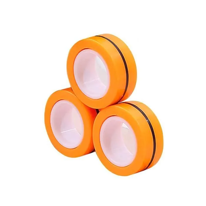 Jeu anti-stress Rolling Fingers Orange - SHOP-STORY - Anneaux magnétiques pour la concentration et la créativité-1