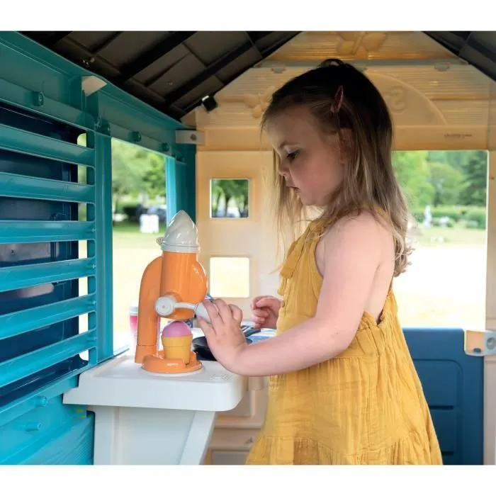 Maison Sweety Corner - SMOBY - Comptoir et espace de préparation - Machine à glaces - 18 accessoires inclus - Fabriqué en France-2