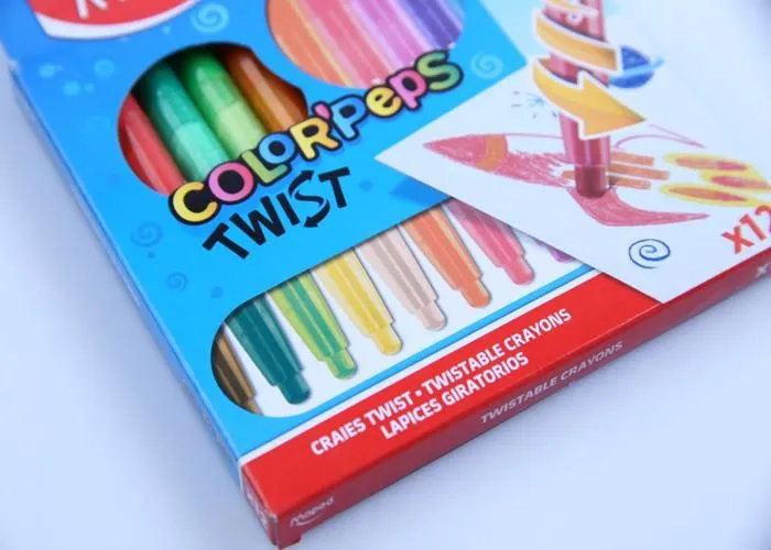 Crayon de cire - Color'Peps - Twist - 12 couleurs - Mine rétractable - Gaine en plastique-3