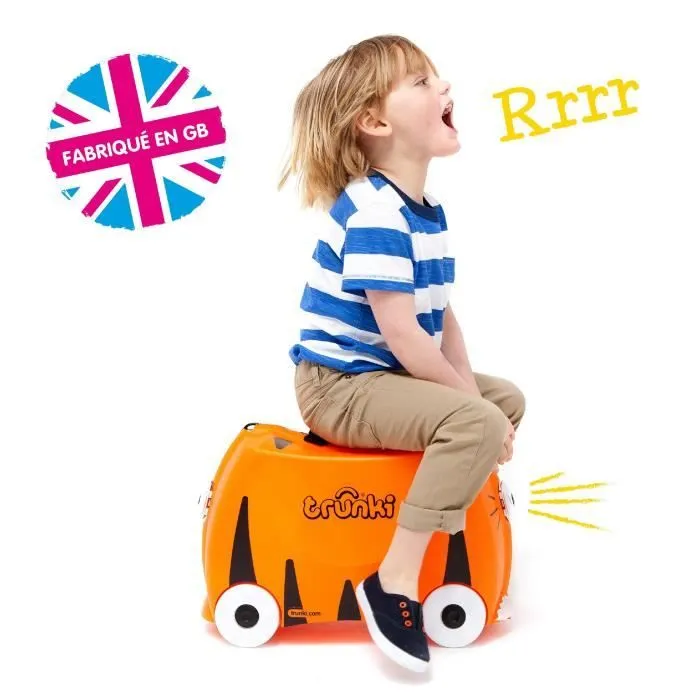 Valise à Roulettes pour Enfants Trunki - Tipu le Tigre - Orange - Rigide - 46x30x21cm-1