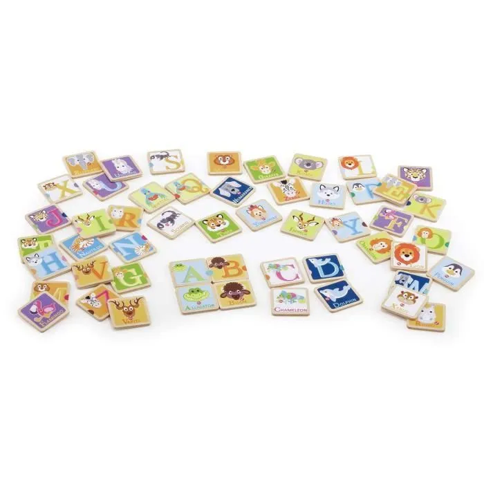 Jeu en bois - SEVI - Memory Alphabet - Apprend l'alphabet en t'amusant - Compétences logiques - Mixte-0