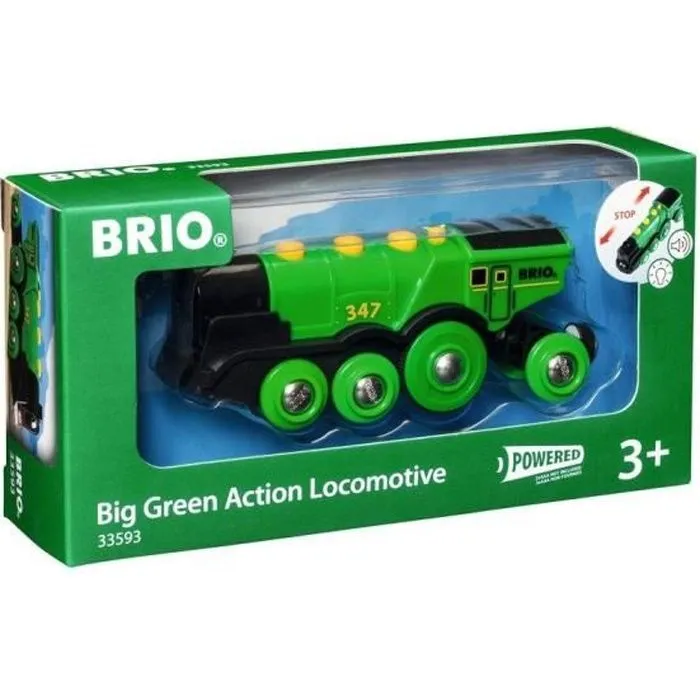 Locomotive Verte Puissante à Piles - BRIO - Circuit de train en bois - Accessoire son & lumière - Dès 3 ans-3