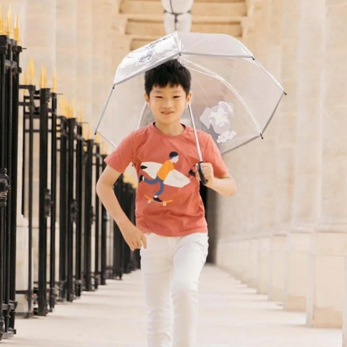 Parapluie enfant transparent - Chien - SMATI - Manuel - Multicolore - Beige-1