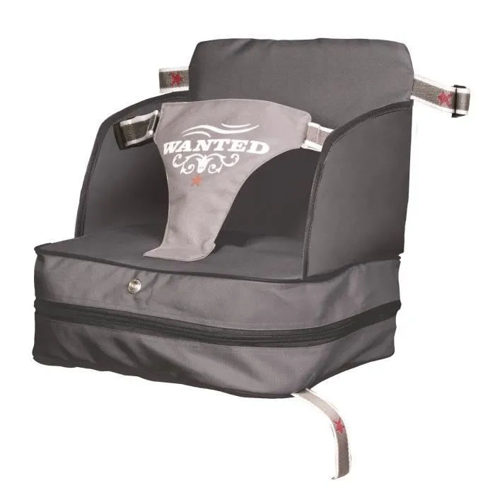 ROBA Réhausseur de Chaise Bébé Gonflable Rock Star Baby - pour Maison et Voyage - Facile à Nettoyer - Gris / Anthracite-0