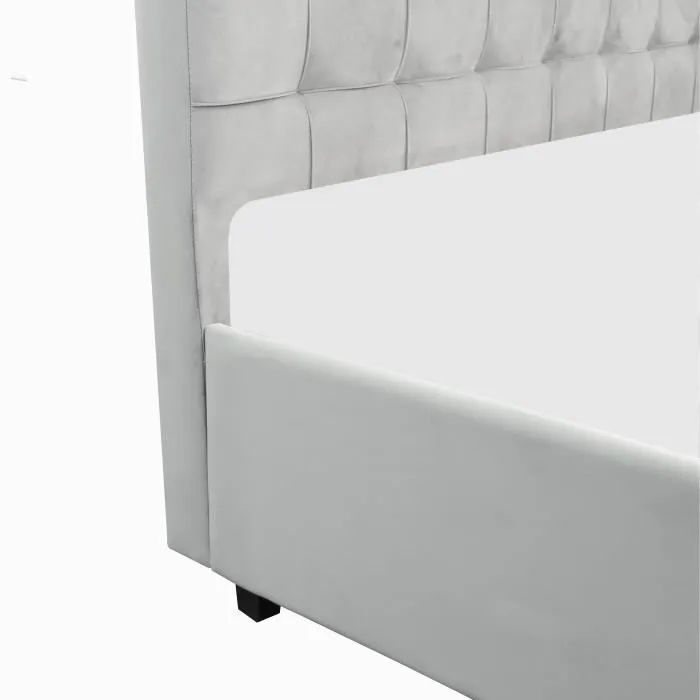 Lit coffre adulte ELIZA 140 x 190 cm - Sommier inclus - Gris foncé-6