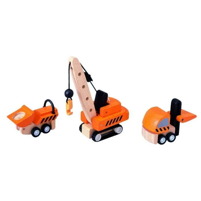 Jouet - PLAN TOYS - Véhicules De Construction - Lot de 3 véhicules - Mixte - A partir de 3 ans-0