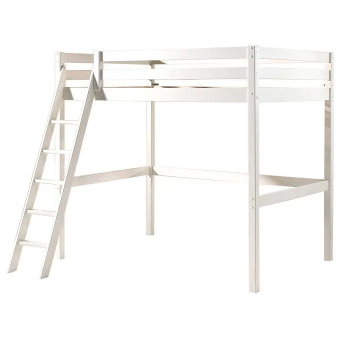 Pack - Lit Superposé & Mezzanine & Mezzanine Enfant & Fauteuil-Lit "Pino" Blanc-1