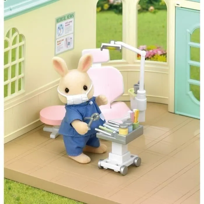 SYLVANIAN FAMILIES - Dentiste et Accessoires - Papa Lapin crème - 14 accessoires inclus-1