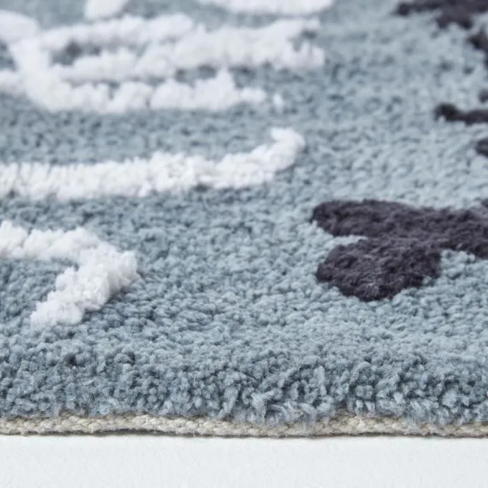 Tapis de bain en coton damassé noir - HOMESCAPES - 50 x 80 cm - Antidérapant - Absorbant-2
