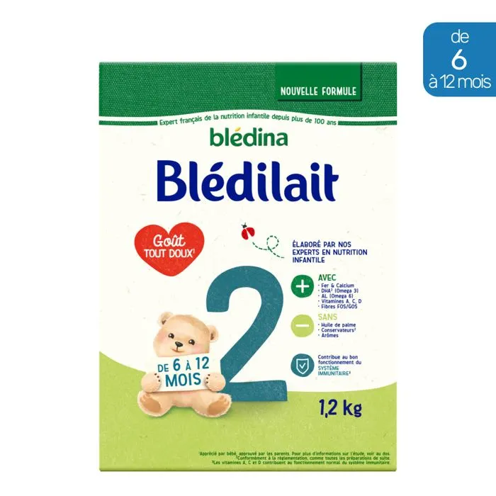 Lait en Poudre Blédilait 2ème âge (1,2kg) - Blédilait de 6 à 12 Mois-0