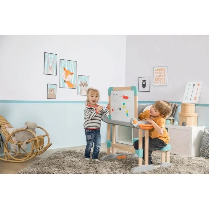 Pupitre Modulo Space - SMOBY - Bureau transformable en tableau double face - 80 accessoires inclus-2