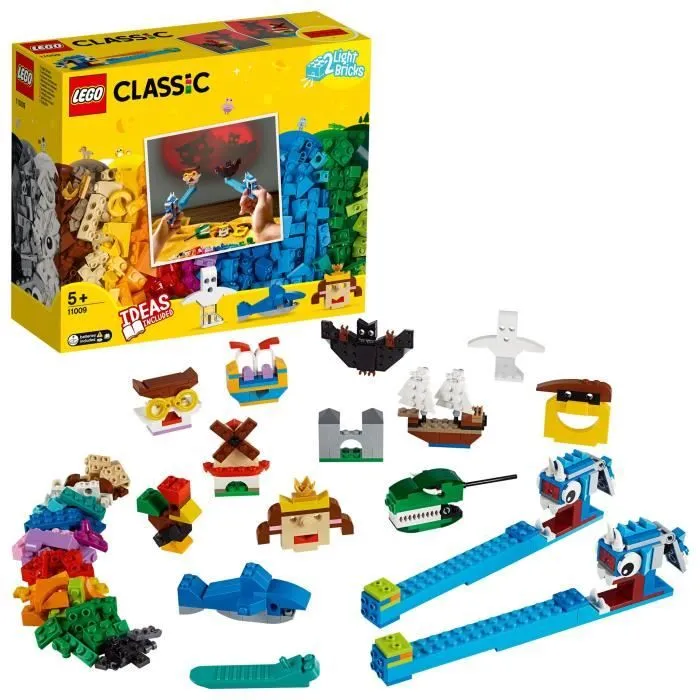 LEGO® Classic 11009 Briques et lumières - Jouets Créatifs de Construction, Théâtre d’ombres pour Enfants de 5 ans et +-0