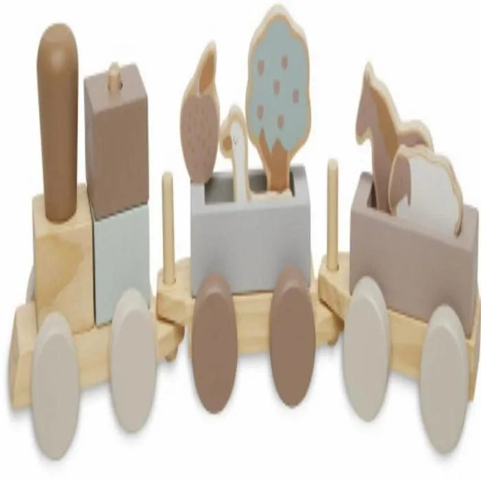 Jouet train en bois - Jollein - Ferme - Animaux de ferme - 100% FSC - 15x15x15 cm-2