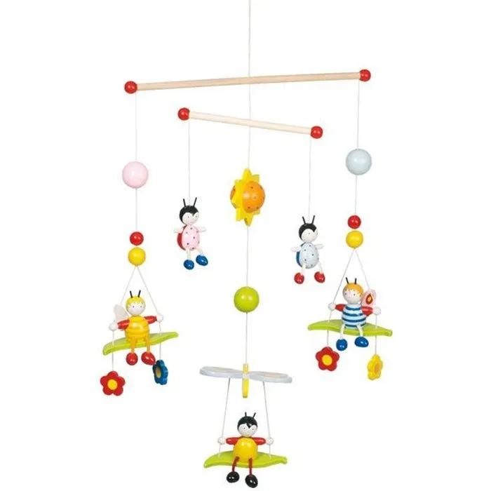 Mobile en bois, Abeilles et coccinelles-0