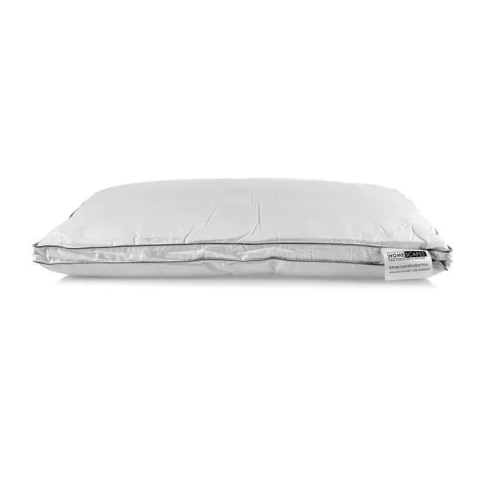 Oreiller en 100% microfibre enveloppe coton damassé ultra doux Blanc 50 x 75 cm-0