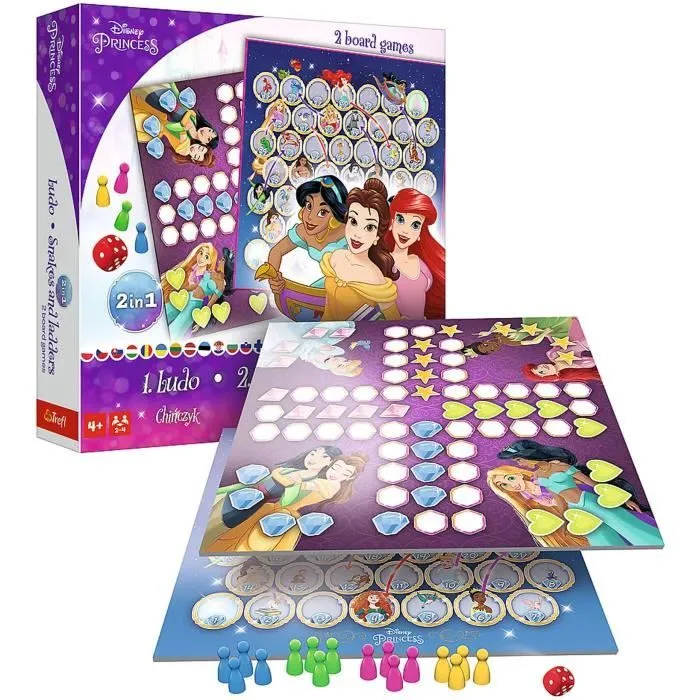 Jeu 2in1 Chinois Serpents et échelles Disney Princesses Trefl-2
