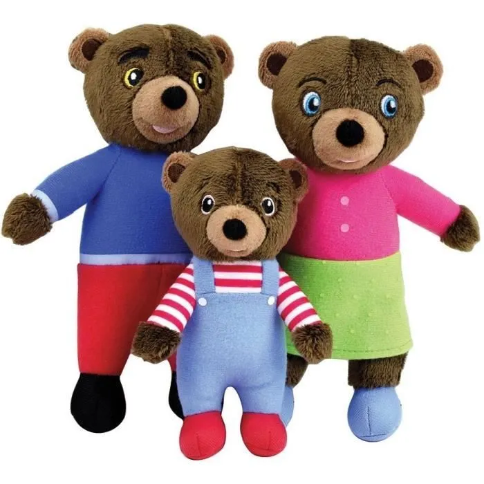 Coffret peluche - PETIT OURS BRUN - JEMINI - Famille : Maman ours, Papa ours et Petit ours brun-1