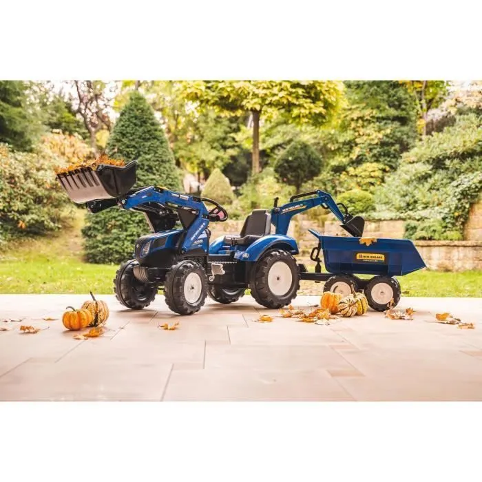Tractopelle à pédales - FALK - New Holland - Dès 3 ans - 100% Fabriqué en France - 50% de plastique recyclé-5
