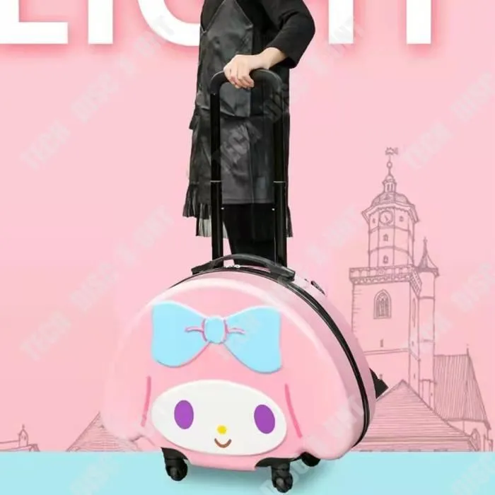TD® Valise à roulettes universelle 3D anti-éclaboussures amusante pour enfants, valise à roulettes pour enfants de 20 pouces-3
