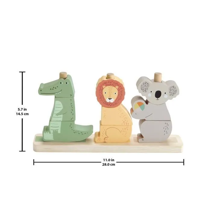 Fisher-Price-Animaux en Bois à Empiler et Trier, 10 pièces HXV04-5