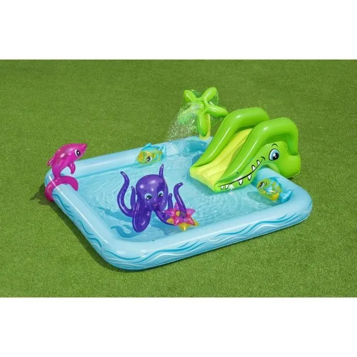 Aire de jeux pataugeoire - BESTWAY - Fantastic Aquarium - 239 x 206 x 86 cm - Avec fontaine-0