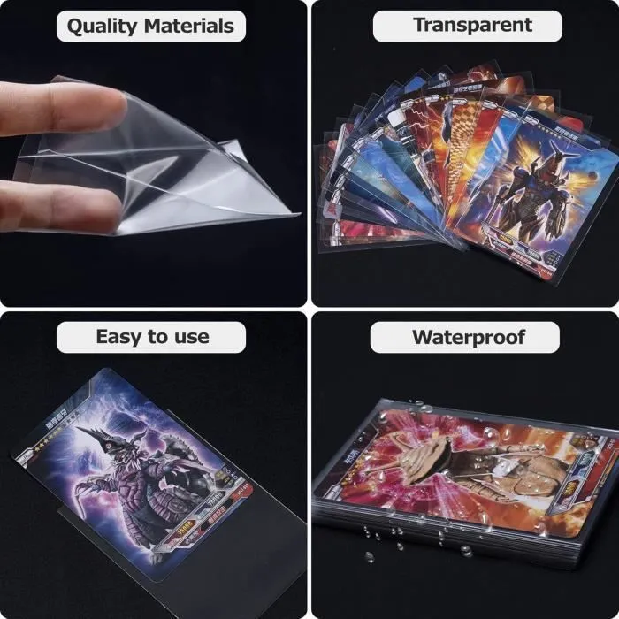 Pochette Carte - Carehabi - 100 PCS - Transparentes - 66 x 92 MM - Protection pour cartes-2