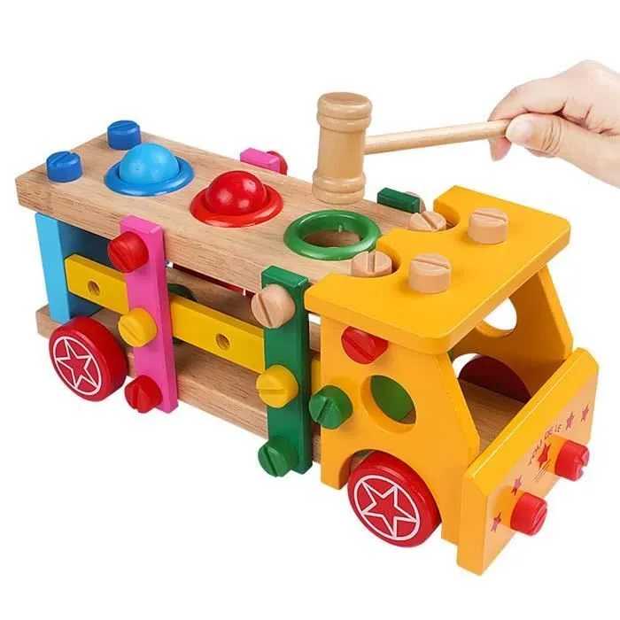 Jouet Démontage Assemblage Jeux de Construction Animé Voiture Jeep avec des Accessoires Pour Enfant Garçon Fille 3 Ans et Plus-1