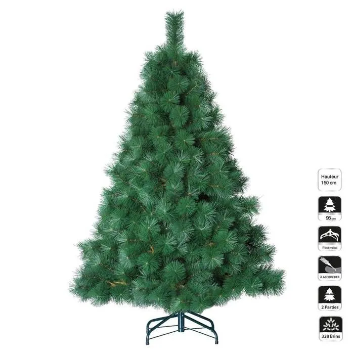 Sapin de Noël artificiel - Nebraska Spruce - 150 cm - Vert - PVC et acier - Luxe-0