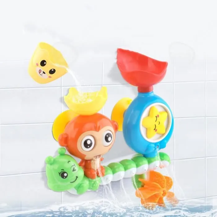 CONFO® Enfants jouant dans l'eau mignon singe ventouse tourner et tourner heureux jouet de bain douche douche bébé jouet de salle de-2
