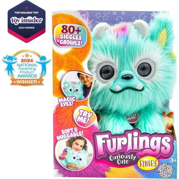 Peluche Interactive Dragon Furlings Finley Teal-1