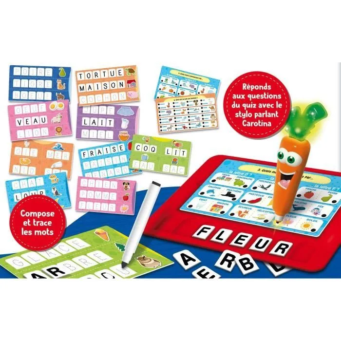 Jeu éducatif - LISCIANI - Carotina - Stylo parlant - Grand jeu vocabulaire - Alphabet interactif - Dès 3 ans-1
