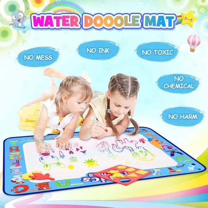 Tapis Dessin Enfant, Tapis Doodle Matte100*70cm Coloriage Géant, Tapis de Dessin à Eau Peinture Cadeaux Jouets Educatifs-3