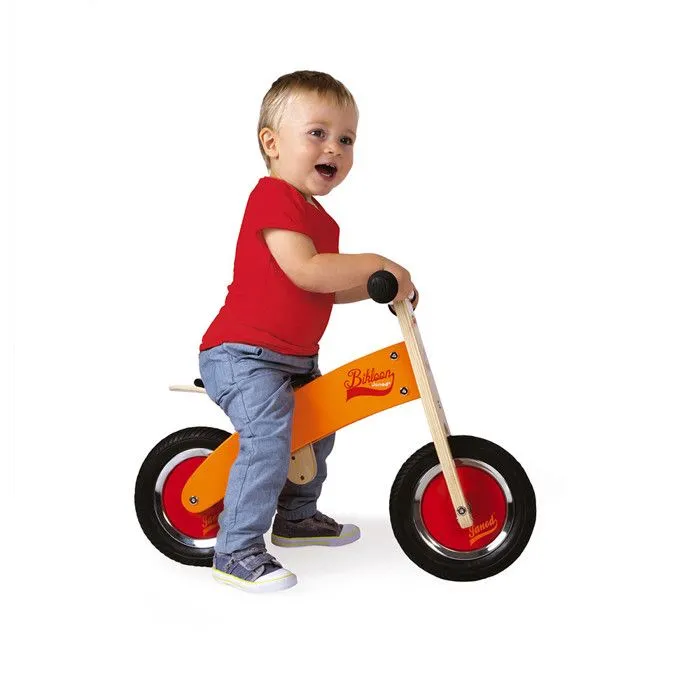 Draisienne en bois Janod Little Bikloon - Orange - Dès 2 Ans - Pneus gonflables - Selle réglable-2