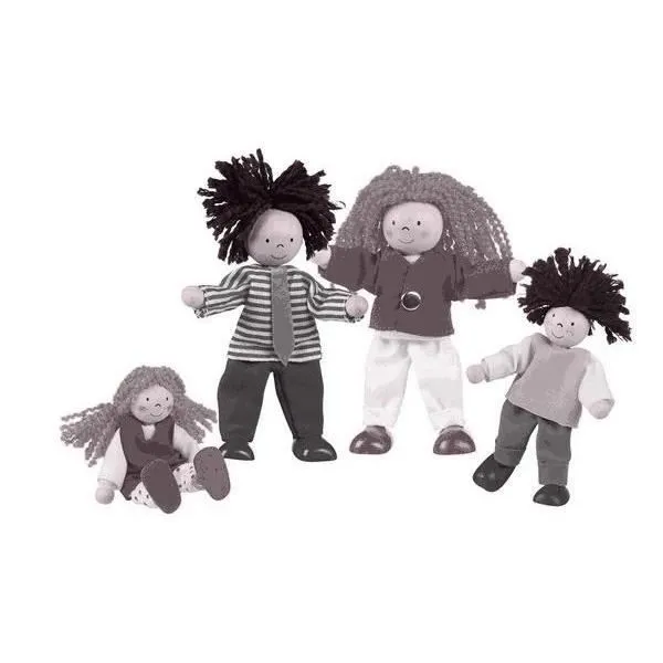 Poupées articulées - GOKI - Famille branchée - Mixte - 4 pièces - Hauteur: entre 9 et 11 cm-0