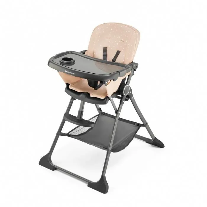 Chaise haute pliable KINDERKRAFT FOLDEE - Réglable - Rose - Pour bébé de 6 mois à 3 ans-1