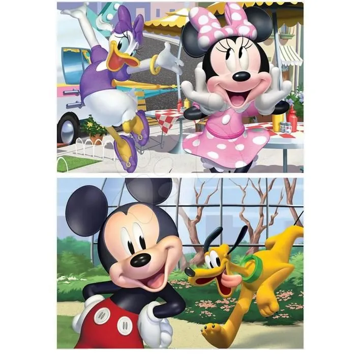 Puzzles en bois 2 x 25 pièces : Mickey et ses amis-0
