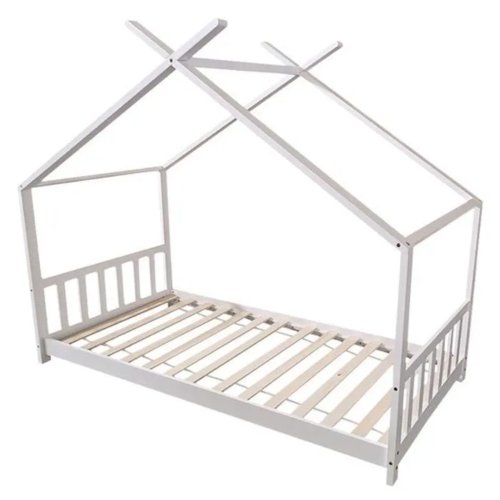Lit cabane pour enfant 190x90cm blanc GASPARD-3